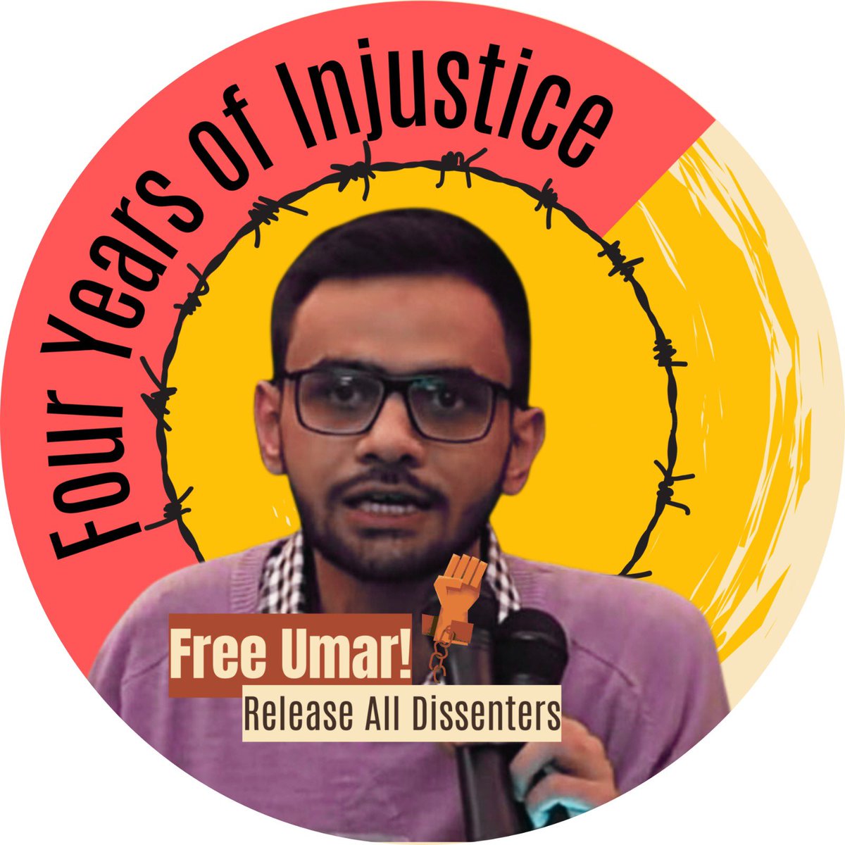 FreeUmarKhalid1's tweet image. 4 years behind bars for Umar Khalid, not for any crime, but for challenging injustice. The fight for his freedom continues. #UmarKhalid4YearsInJail #4YearsOfInjustice