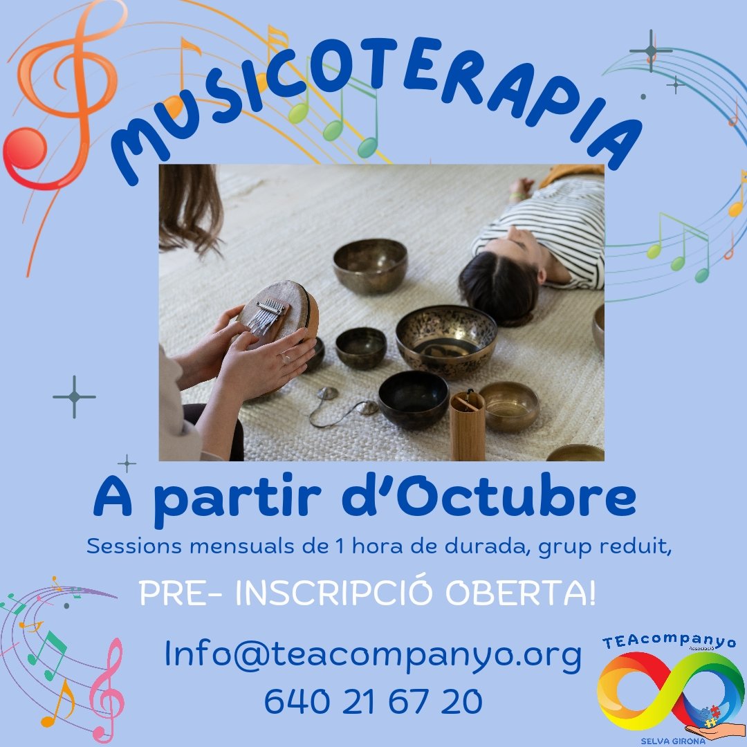 teacompanyo's tweet photo. Comencem a l'octubre!! Vols saber-ne més?
#teacomoanyo #terapias #discapacitat #infants #comarcalaselva #santacolomadefarners #Arbucies #amer #caldasdemalavella #cselva #ccselva @DiariDiscapCat https://t.co/EY95Vg4rjF