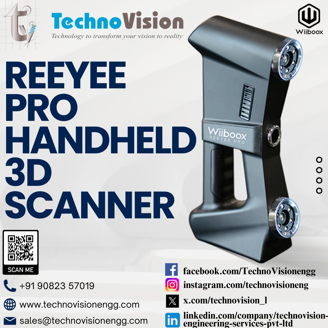 technovision_l's tweet photo. Reeyee Pro Handheld 3D Scanner.
Contact us on : +91 90823 57019
Instagram : https://t.co/oVhvNKUKX0
LinkedIn : https://t.co/G0XBrt0SdJ
#reeyeepro #3dscanner #3dscanning #hadhled3dscanner #scanner #3d #wiiboox #CAD #cadcam #cadcamsoftware https://t.co/rCM0XZrux6
