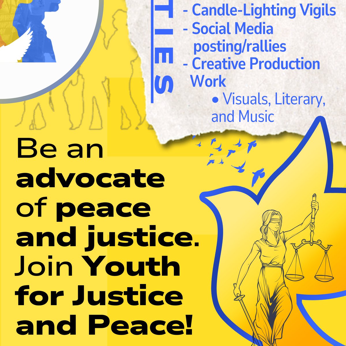 Y4JP is the new YMCA! 🙆‍♀️

Do you wish to bring justice to all victims of wars? Do you want long-lasting peace? 

Of course, we all do! But how do we do it?  

Be an advocate for justice and peace, join Youth for Justice and Peace! 

Here's everything you need to know about Y4JP: