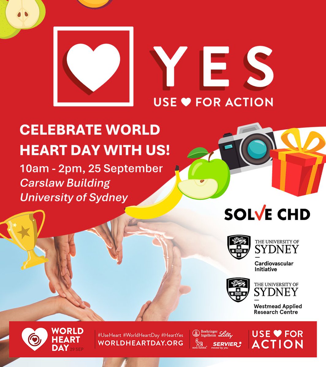 Georgia Chaseling (@georgiakatec) on Twitter photo ❤️Join us for World Heart Day 2024! ❤️
Celebrate with an interactive Student Engagement Event <a href="/Sydney_Uni/">University of Sydney</a>
🗓️ Wed 25 Sept
⏰ 10am–2pm
📍 Carslaw Bldg Courtyard, USYD
💡 Learn CPR, win prizes, & discover heart-healthy tips!
Let’s raise awareness & take action for heart health!❤️ ❤️Join us for World Heart Day 2024! ❤️
Celebrate with an interactive Student Engagement Event <a href="/Sydney_Uni/">University of Sydney</a>
🗓️ Wed 25 Sept
⏰ 10am–2pm
📍 Carslaw Bldg Courtyard, USYD
💡 Learn CPR, win prizes, & discover heart-healthy tips!
Let’s raise awareness & take action for heart health!❤️