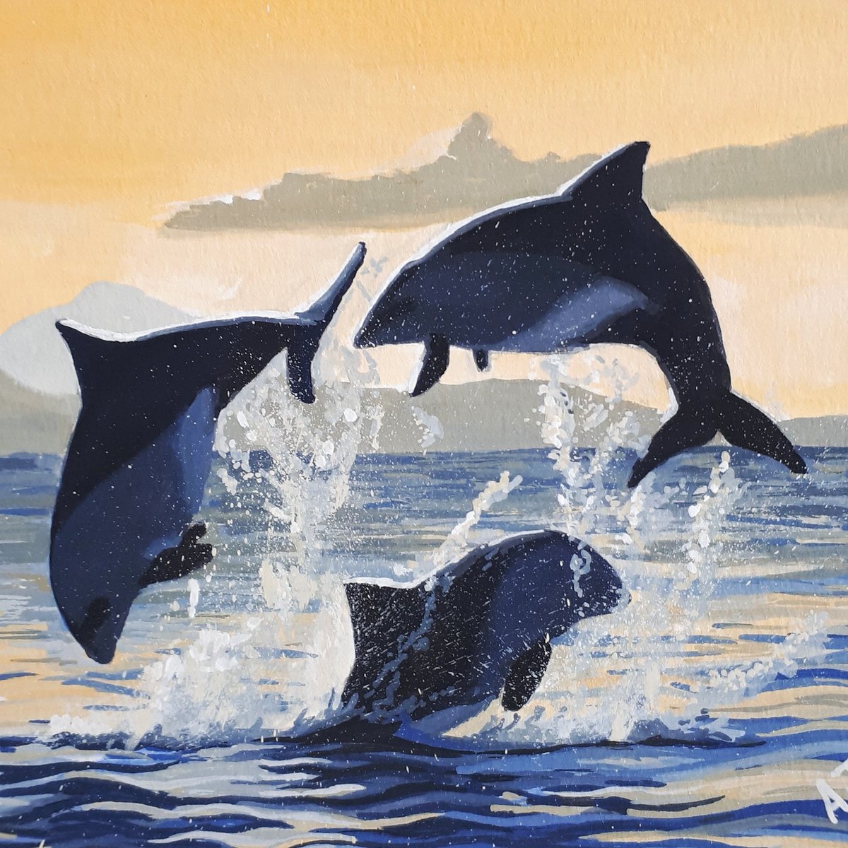 Late as always for #WorldDolphinDay but have some of my dolphin art from the last few years!