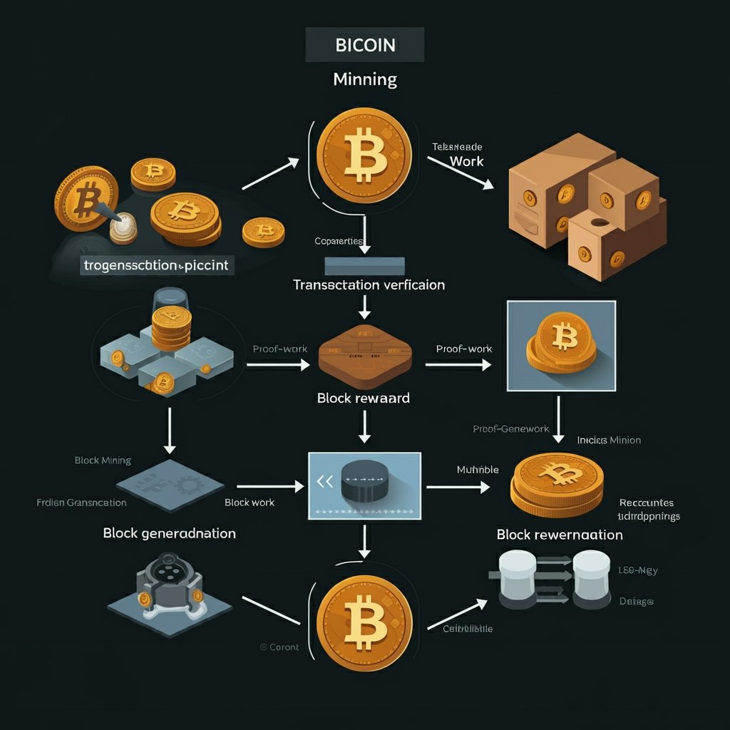 안녕!  비트코인 채굴에 대해 간단히 설명할게.

채굴은 컴퓨터로 복잡한 문제를 풀어 비트코인 네트워크 거래를 검증하고 보상받는 과정이야. 작업증명(PoW) 방식을 사용하고, 에너지를 많이 소모해.

채굴수익=비트코인 보상-(장비비용 + 전기세)
개인보다는 채굴풀 참여가 일반적이야. 
#비트코인