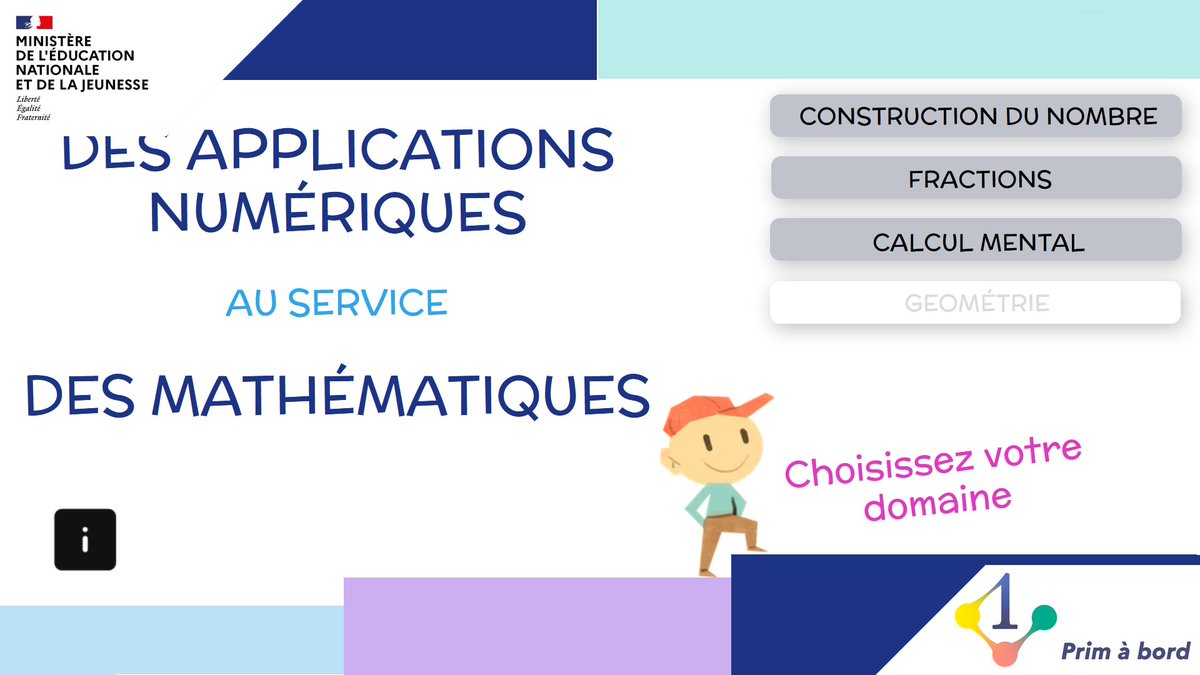Cycles 1⃣, 2⃣ et 3⃣ | Enseigner | #Mathématiques

📌 Applications numériques au service des mathématiques

▶️ primabord.eduscol.education.fr/applications-n…

✅ Pour tous les niveaux
✅ Sélectionnées par l'équipe numérique de l'Ain
✅ Pour chaque application : descriptif, modalités, plus-values…