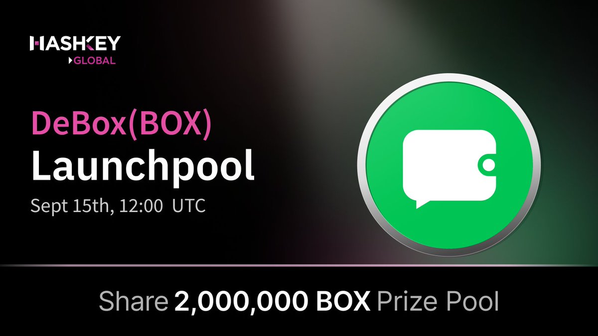 📢 Announcing new $BOX Launchpool on HashKey Global! <a href="/DeBox_Social/">DeBox</a>
 
🌟 Join the Futures New User Pool or lock $BOX to share 2,000,000 $BOX! Join now 👉 bit.ly/4d6iYOb
 
👉 Start locking: 12:00 UTC, Sep 15
👉 Yield generation: 12:00 UTC, Sep 16
 
More details: