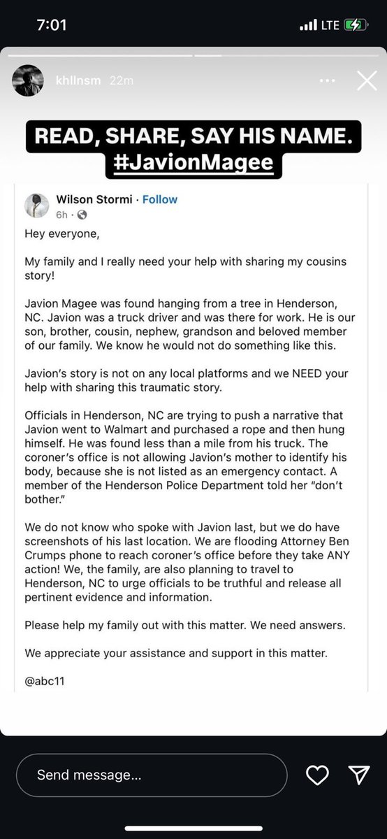 This is extremely heartbreaking. Please share around this story. People are trying to cover this up, and it’s wrong. He needs to be heard. #JUSTICEFORJAVION 🤍