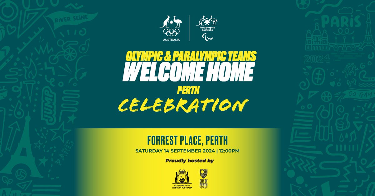 From Paris to Perth!
WA’s Olympians and Paralympians are back with 5 golds from the City of Love Celebrate their triumphs this Saturday at Forrest Place, 12pm. Don’t miss the fun!