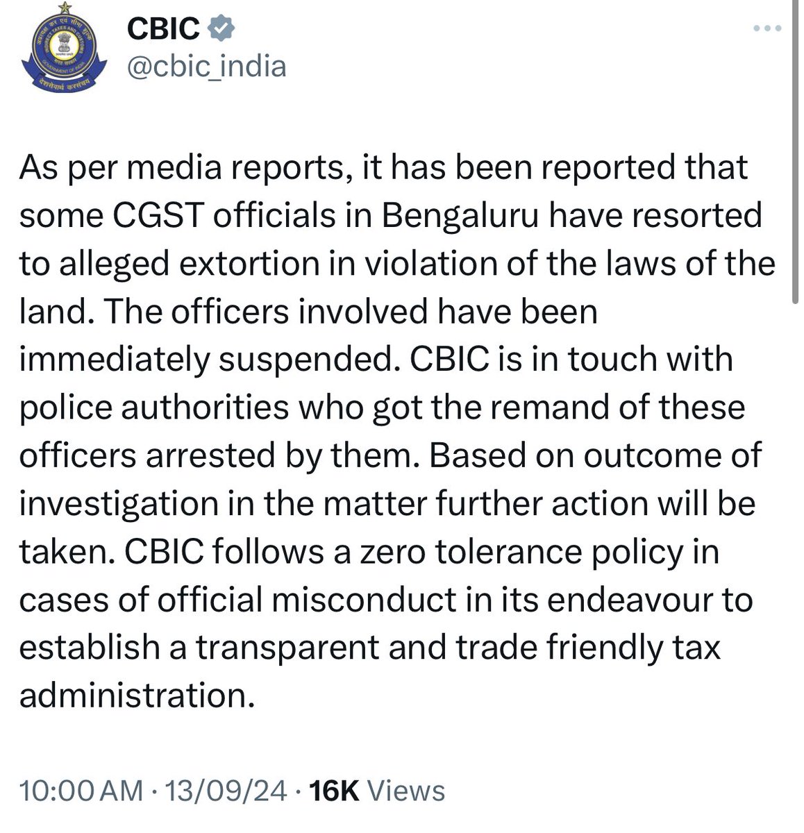 imcaraj's tweet image. Irony: The GST department itself admits its officials are corrupt, but when a CA points it out, they call an emergency meeting to take action.

If this can happen to a leader in our profession, imagine the harassment faced by an ordinary CA or taxpayer.

#CAUnity #StandWithJatin