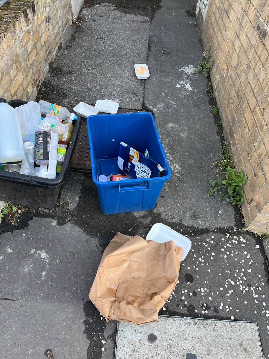 cooorius's tweet photo. @LBRuT_Help please speak to your contractor @SercoGroup  about the poor service. This was my blue box AFTER it was collected. Every week they leave waste strewn across the streets with residents left to clear it up. Not good enough. https://t.co/XgFqcaMeNZ