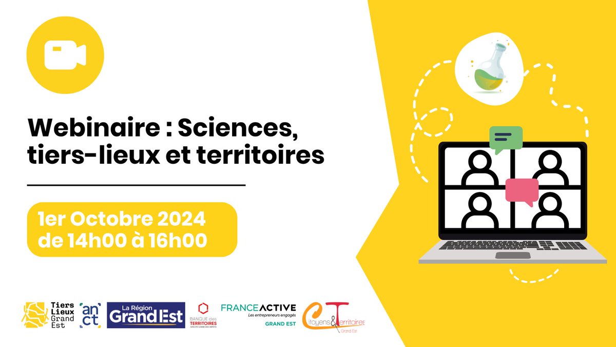 🤔 Comment les tiers-lieux, la recherche, la science, et les citoyen·nes peuvent mener des projets communs ?

📅 RDV le 1er octobre de 14h à 16h pour notre prochain webinaire : #sciences, tiers-lieux et territoires, co-organisé avec <a href="/CitoyensetTer/">Citoyens&Territoires</a> 
👉 urlz.fr/s9Q6