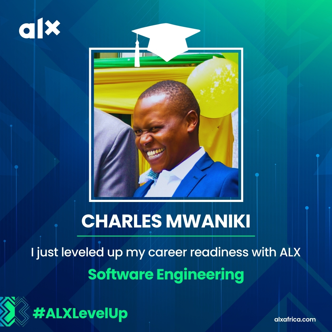 mwanikigachanja's tweet photo. Today is the day! I am officially an #ALXSE graduate! Thanks to God for His grace, my family 4 endless support, my colleagues for their teamwork, &amp; my fellow ALX comrades for their motivation on this journey. Onward to greater things! #ALXLevelUp #ALXGrad #SoftwareEngineering https://t.co/jllu0uU0Ej