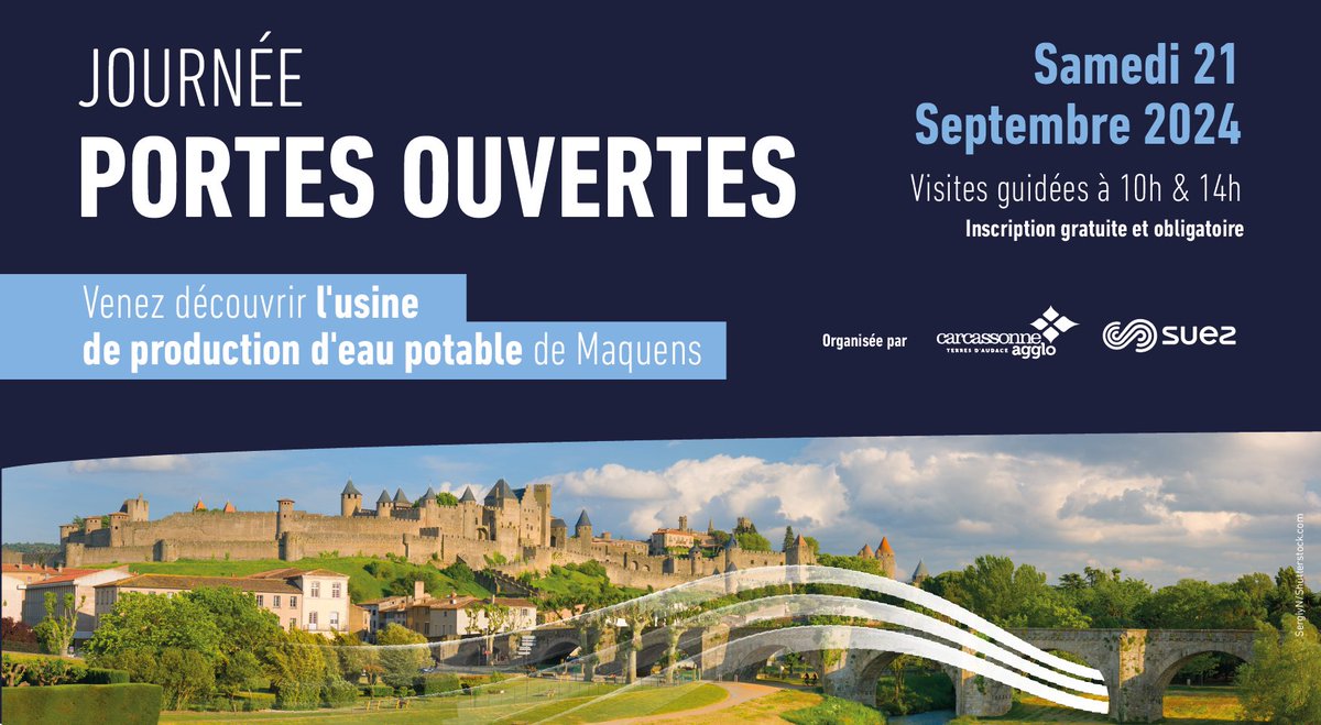 Nos sites vous ouvrent leurs portes, venez les découvrir ! Rendez-vous à l’usine d’eau potable de Maquens #Carcassonne
📆 Samedi 21 septembre
🕘 visites à 10h et 14h
👉 Inscription obligatoire : urlr.me/TcZbd