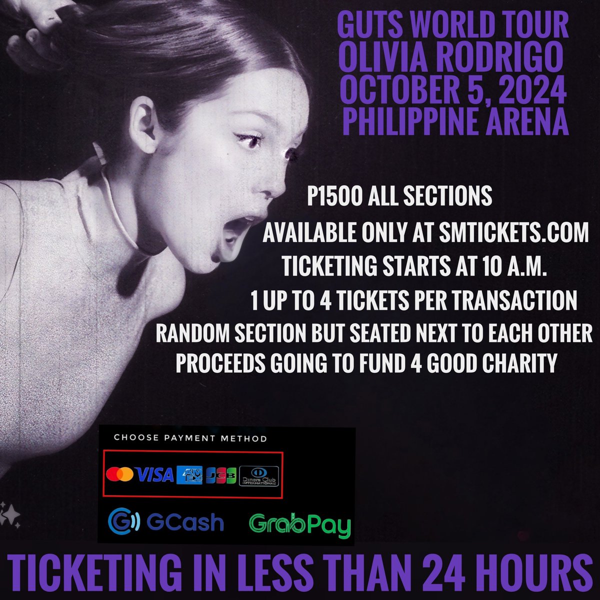 philconcerts's tweet photo. Manifesting that you will secure your tickets for Olivia Rodrigo tomorrow, Sep. 14, from 10 a.m. - 11: 59 p.m. https://t.co/XANASmC8BE