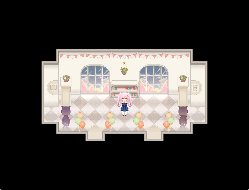 Suddenly I can see everyone's favorability！>w<
Try to do some cute RPGmaker mapping ☆ 
#Snow_Hermit_Library  
#rpgmaker #RPGツクール