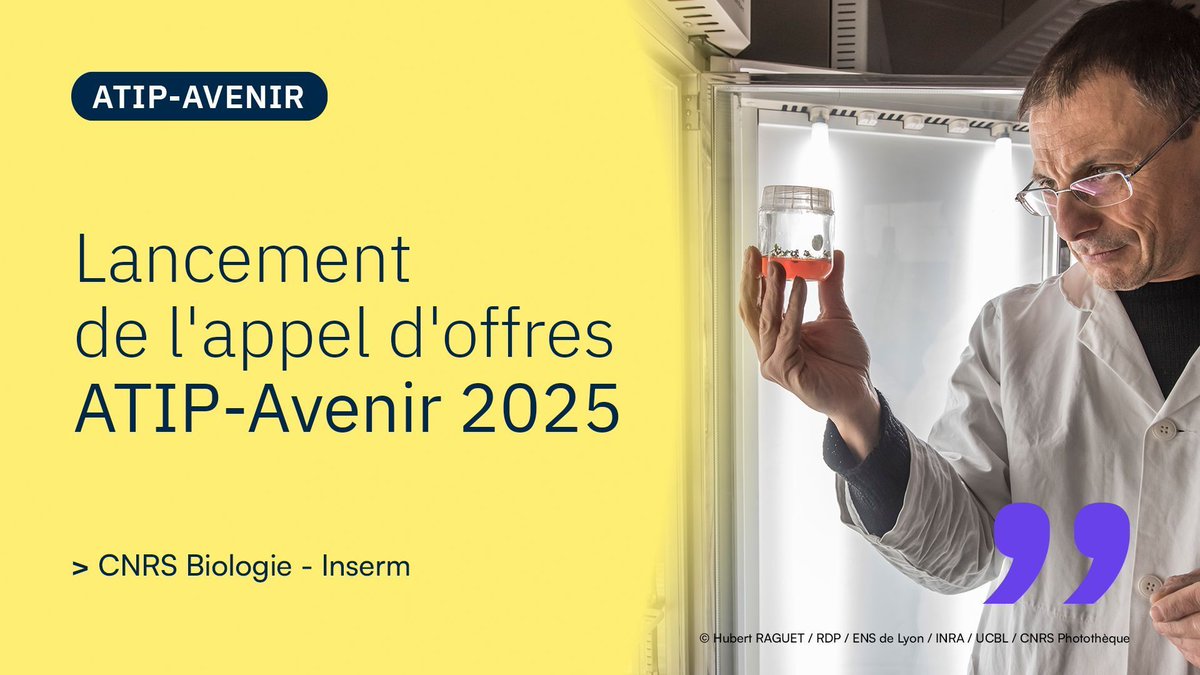 Lancement de l'appel d'offres 2025 #ATIPAvenir ⤵️ 

🤝 <a href="/CNRS/">CNRS 🌍</a> <a href="/Inserm/">Inserm</a>
▶️ buff.ly/3TpSgsw