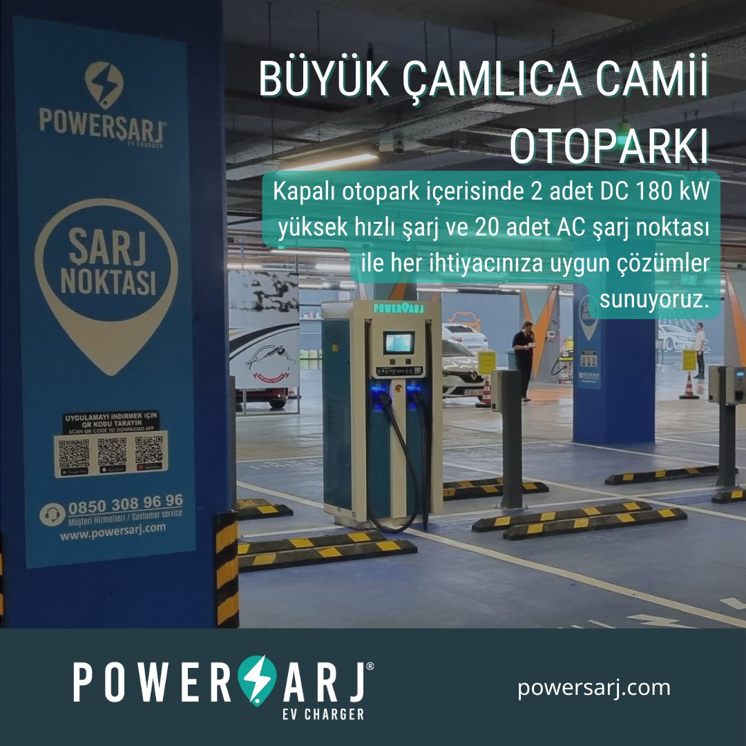 powersarjcom's tweet image. Çamlıca Camii Otoparkı içerisinde 2 adet DC 180 kW yüksek hızlı şarj ünitesi ve 20 adet AC şarj noktası ile her ihtiyacınıza uygun çözümler sunuyoruz.

#Powerşarj #ÇamlıcaCamii #ElektrikliAraç #HızlıŞarj #724Hizmet #ACDCŞarj #SürdürülebilirEnerji #Otopark #OtoYıkama
