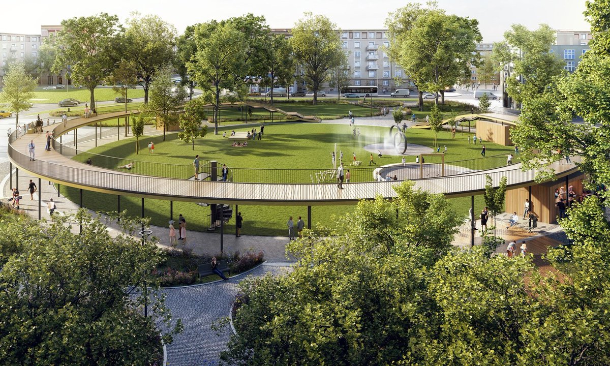 The revitalization of the public space at “Florida” in Ostrava-Poruba is now underway! 
The site will become an attractive modern space for leisure, cultural and community events. 
📅 The project is scheduled for completion in 2025.