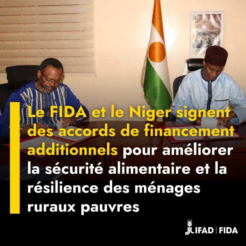 leFIDA's tweet photo. 📰Le FIDA et le #Niger poursuivent le financement d'une transformation rurale de grande envergure qui place les populations pauvres au coeur de ses interventions.

Objectifs: améliorer revenus, résilience climatique  et accès au marché pour l’agriculture familiale ⬇️