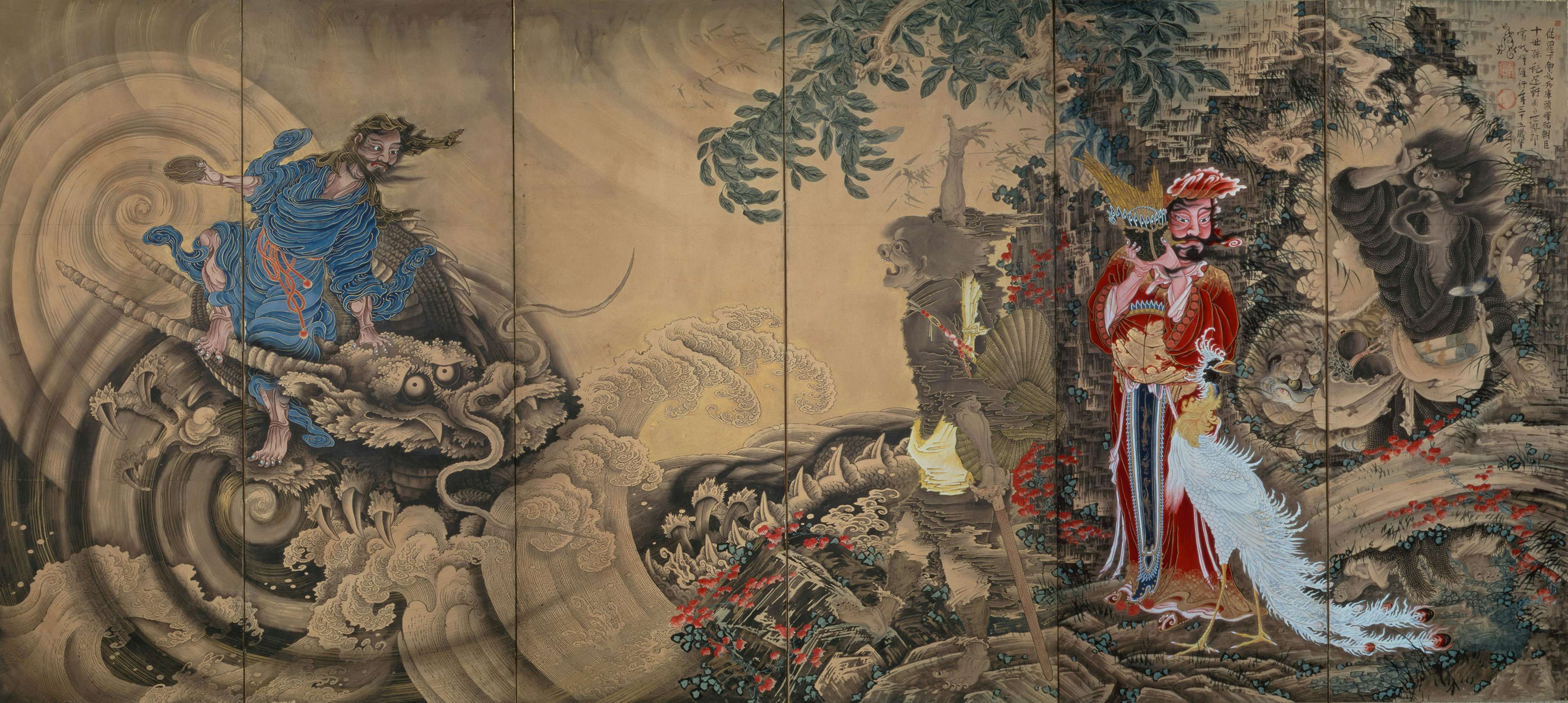 中国古美術・十二金釵　十二条屏画芯・張大千印款・彩色画・純手描き・宣紙・水印付き 幽々深々』2024 S40号(1000㎜×1000㎜) #日本画 #和紙 #雲肌麻紙