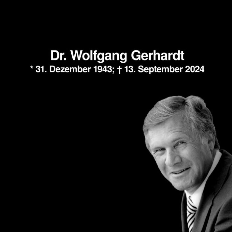Karl-Heinz Paqué (@kh_paque) on Twitter photo Wir werden ihn vermissen! Unser Freund Wolfgang Gerhardt - engagierter Liberaler, überzeugender Intellektueller, stilvoller Gentleman - ist tot. Er hat in der Führung von <a href="/fdp/">FDP</a> und <a href="/FNFreiheit/">Friedrich-Naumann-Stiftung für die Freiheit</a> Großes geleistet. Die bürgerliche Gesellschaft hat er inspiriert. Er wird allen fehlen. Wir werden ihn vermissen! Unser Freund Wolfgang Gerhardt - engagierter Liberaler, überzeugender Intellektueller, stilvoller Gentleman - ist tot. Er hat in der Führung von <a href="/fdp/">FDP</a> und <a href="/FNFreiheit/">Friedrich-Naumann-Stiftung für die Freiheit</a> Großes geleistet. Die bürgerliche Gesellschaft hat er inspiriert. Er wird allen fehlen.