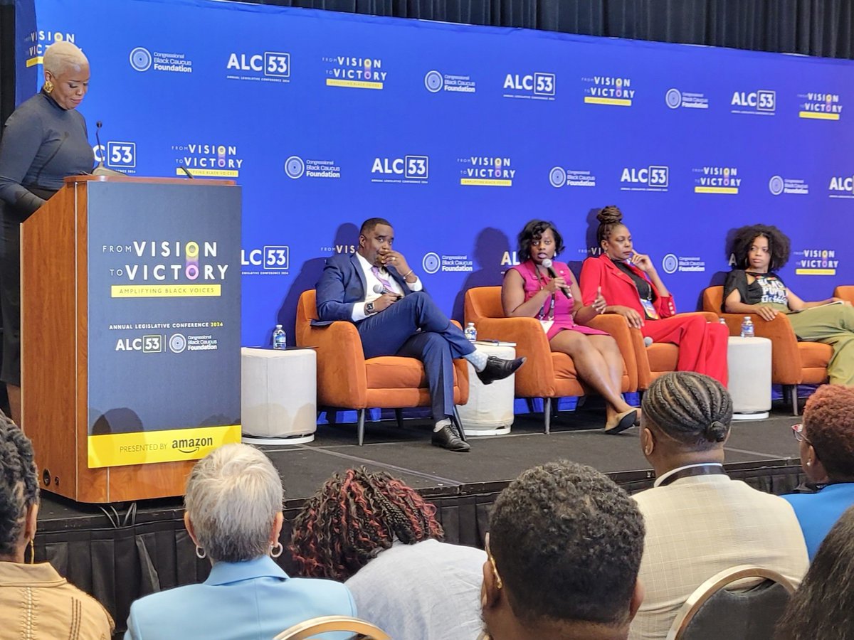NAACP_LDF's tweet image. LDF's Est Mungai and Hamida Labi discussed the importance of Black studies curriculums and the 70th anniversary of Brown v. Board of Education, respectively, on their @CBCFInc panels yesterday.