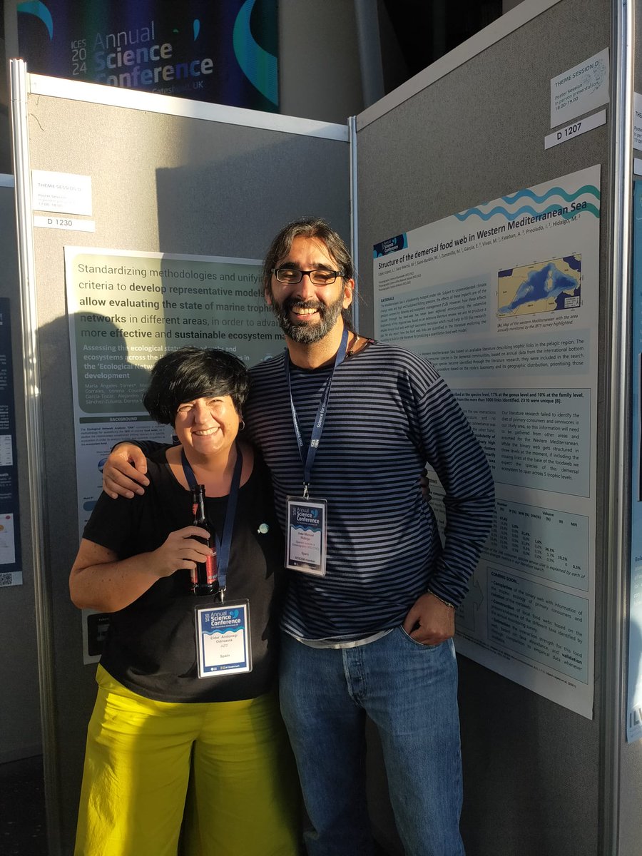 Hemos estado muy bien representadas en #ICESASC24 gracias a @EAndonegi y #ManuelHidalgo que han presentado nuestros últimos avances en modelos ecosistémicos 🙏
Aquí les veis en este fotón, que nos da mucha alegría 😍 y un poco envidia 😂
#EWE4GES #MSFD #NETWORKS