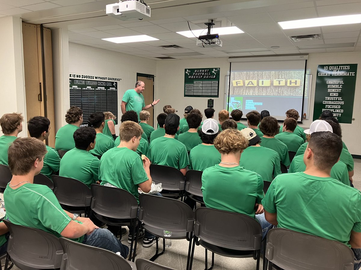 coachbenspeer's tweet photo. Appreciate @MesserCoach bringing the message this morning. You’re gonna always get his best! 

"Faith is an act of the whole man.”

F-Family/Focus
A-Attitude 
 I-Integrity
T-Toughness/Togetherness
H-Humble/Heart https://t.co/01NcbnH6d1