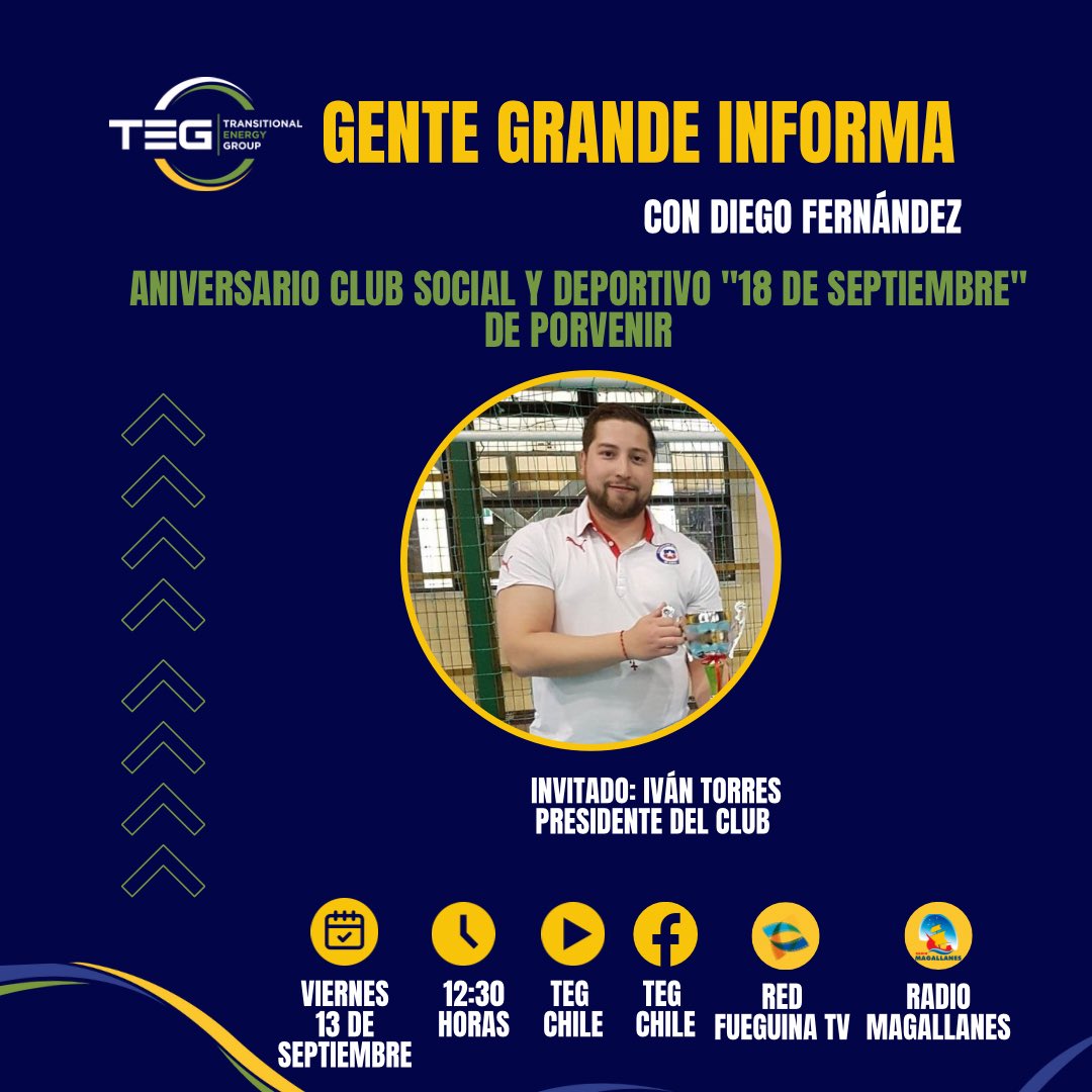 Nos vemos HOY a las 12:30 horas en un nuevo capítulo de Gente Grande Informa 📺 . #Teg #TegChile