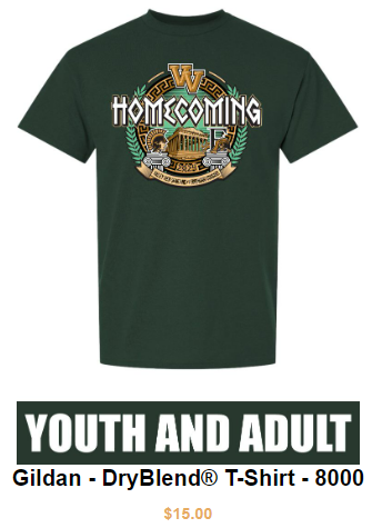 VVHS 2024 Homecoming Shirts Are Now Available
Store closes Sunday, 9/29/2024 at MIDNIGHT. ALL SALES FINAL!

Order link: vv-homecoming24.alleycatstore.com

Pick-up Monday, 10/7, 8:00 AM – 3:00 PM
 
Order emails and credit card charges will show ALLEY CAT DESIGNS