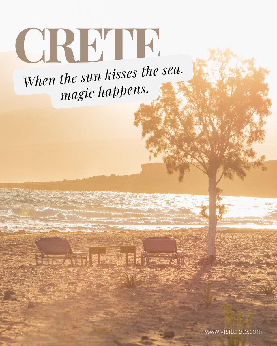 VisitCRETE's tweet photo. When the sun kisses the sea, magic happens. โจ๐
#VisitCrete #Crete #CreteEssence https://t.co/cO0OeXsgRe