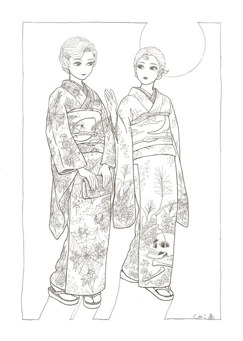 線画は完成。気が向いたら色を…いや向かないなぁこれ、塗ったら色々ぶち壊しそう。

#戦前ファッション
解説をリプ欄にぶら下げます😃 