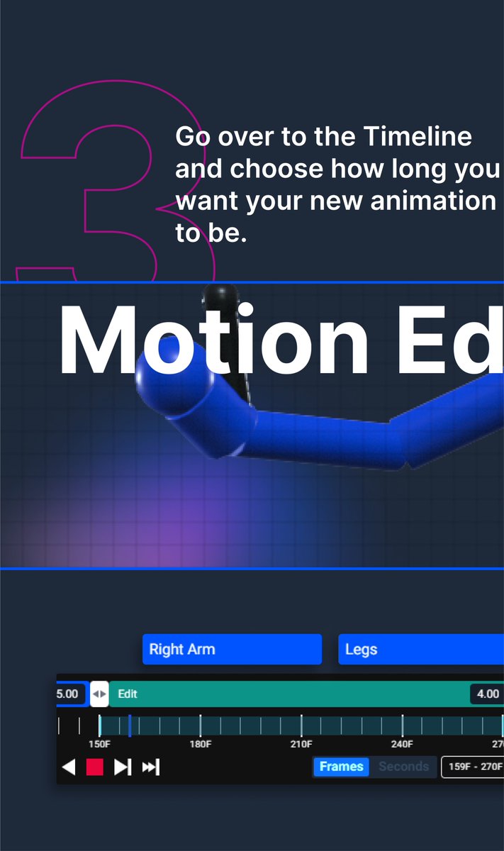 GenmotionAI's tweet photo. 🎬 Here's how you can use our Motion Edit feature for your animations with https://t.co/YDhzAUzbhl!

🤫 Click the panels for more...

🔗 Join the waitlist: https://t.co/nThmM2Q8Qi

#AI #GenMotionAI #3DAnimation #GameDevelopment https://t.co/WwbK931LRc