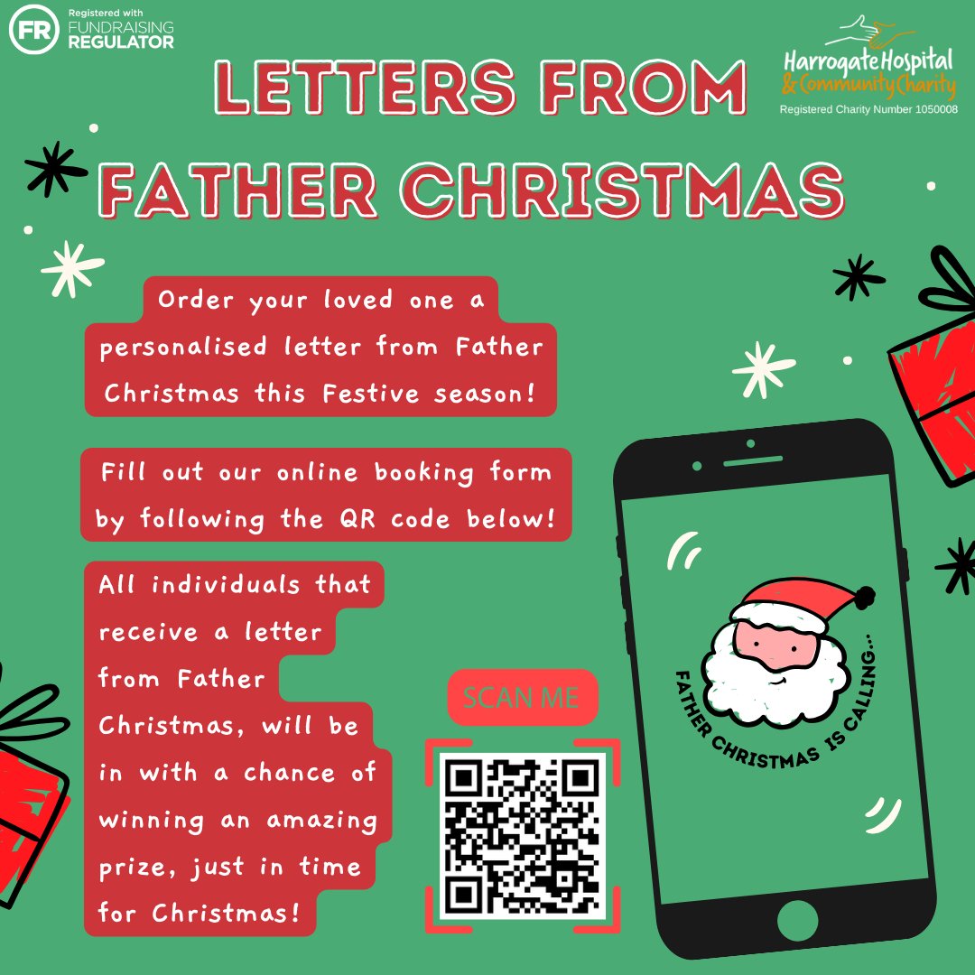 Have you ordered your loved one a personalised letter from Father Christmas yet? Along with their letter they will also receive an Official North Pole Certificate and a selection of Christmas activity sheets!
Order your letter now - hhcc.co.uk/letters-from-f…