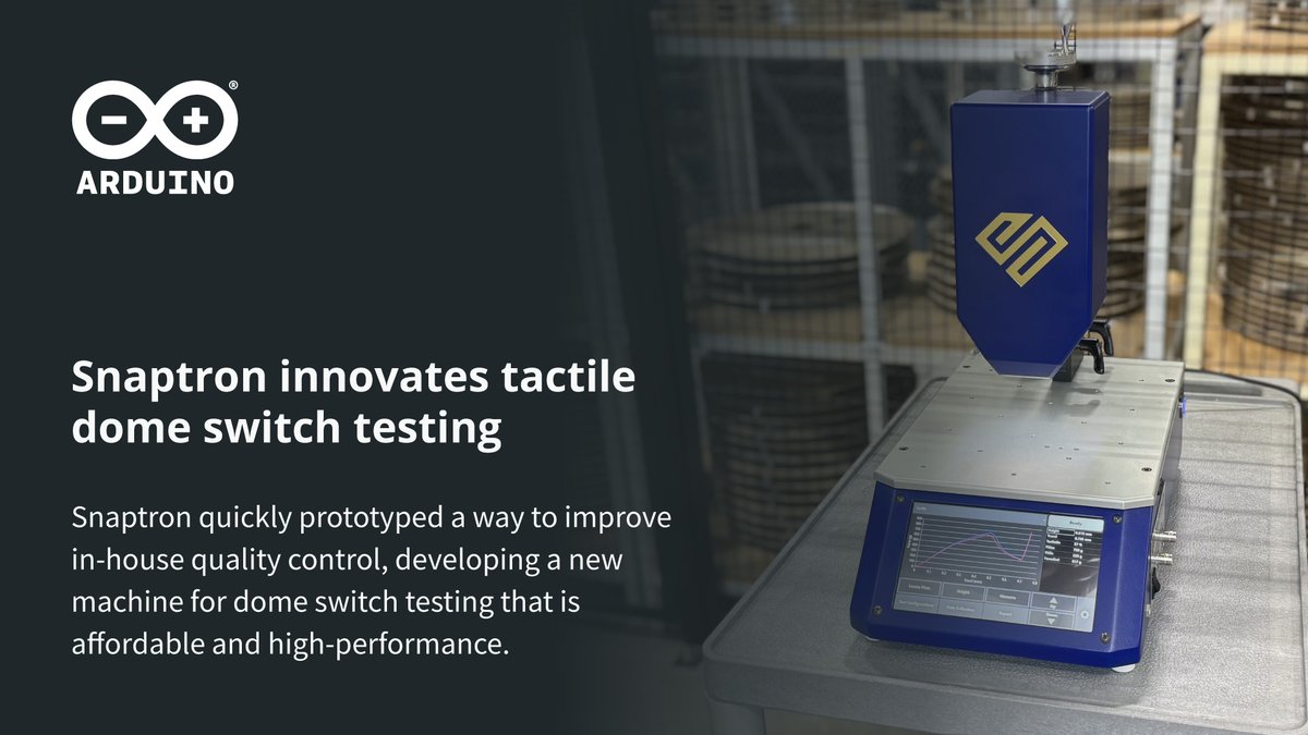 .<a href="/Snaptron/">Snaptron</a> needed a cost-effective, fast solution to upgrade their tactile dome switch quality testing machines. Discover how the Portenta H7 Lite helped not only improve data processing speed and prototyping efficiency, but also launch a new product line: arduino.cc/pro/case-studi…