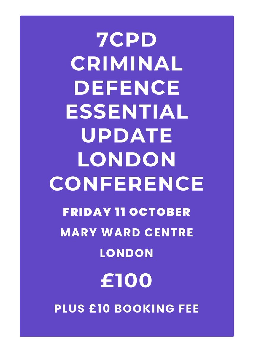 7 CPD£100* criminal law update*  - police station , mags , crown <a href="/36CrimeTeam/">36 Crime</a> -youth - protest <a href="/hodgejonesallen/">Hodge Jones & Allen</a> , billing <a href="/cwells25br/">Colin Wells</a>,<a href="/25BedfordRow/">25 Bedford Row</a> miscarriages of Justice <a href="/insidejusticeUK/">Inside Justice</a>+ Michael Manssfield KC, prisons <a href="/TheHowardLeague/">The Howard League</a> , mental health 
lawfriendssociety.com