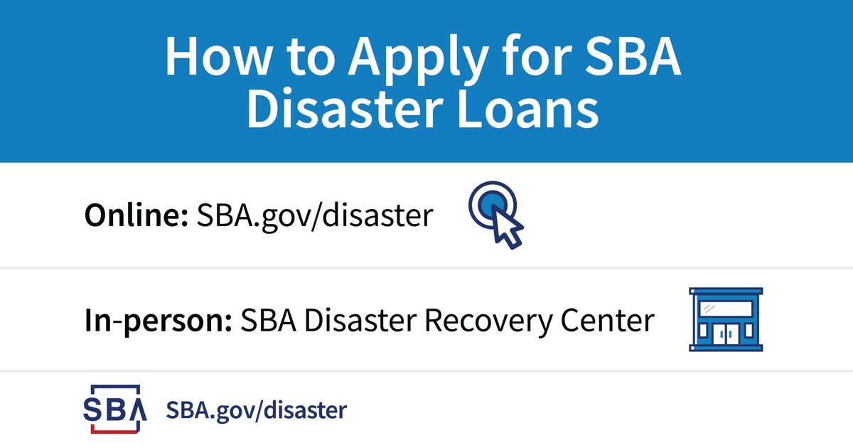 📢SBA Disaster Loans for businesses, homeowners &amp; renters due to Tropical Storm Debby that occurred 8/8-8/9 in #Pennsylvania counties:
Lycoming, Potter, Tioga, Union, Bradford, Cameron, Centre, Clinton, Columbia, McKean, Mifflin, Montour, Northumberland, Snyder, Sullivan.
