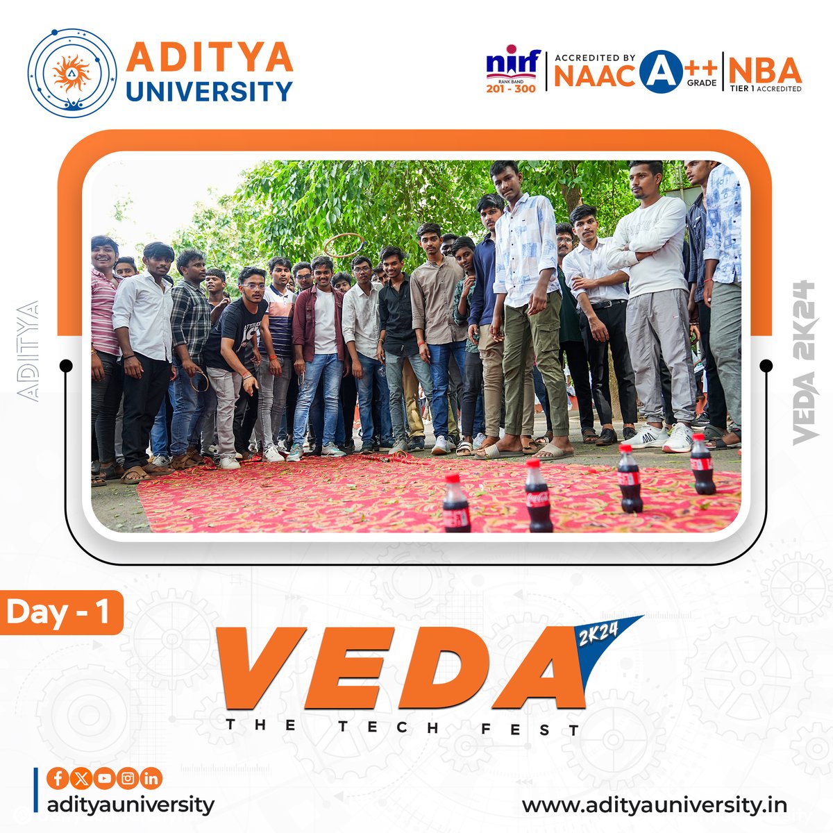 adityauniv's tweet photo. π VEDA 2k24, the National Level Tech Fest at Aditya University, has officially launched!Β
#VEDA2k24 #TechFest #AdityaUniversity #KKrishnaReddy #KRIFYTechnologies #Innovation #NationalTechFest #StudentExcellence #FutureOfTech #RisingToNewHorizon https://t.co/VXpmk5RSuq