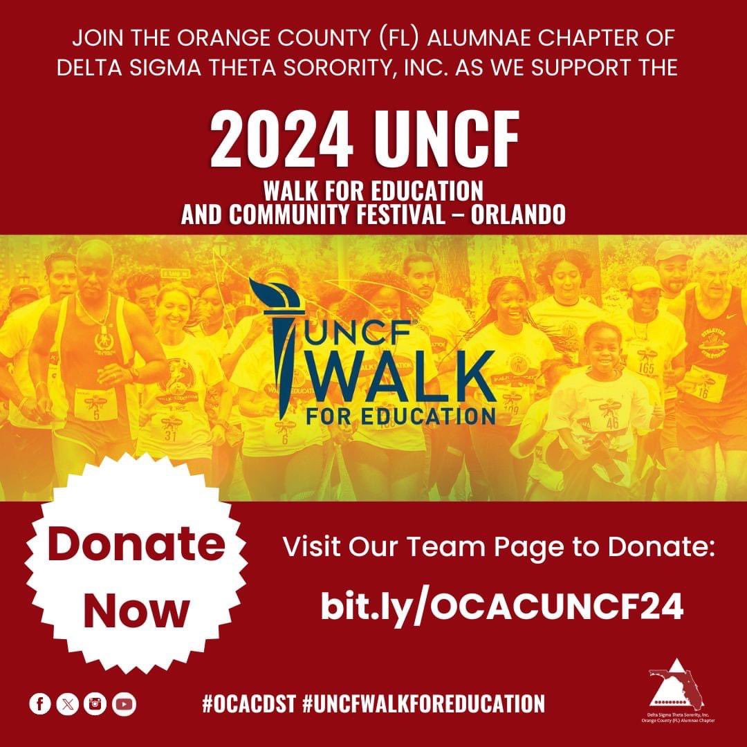 🚨We’re aiming for the front of the finish line tomorrow! Join us as we strive to make higher education accessible to all deserving students. Visit bit.ly/OCACUNCF24 to donate and make a difference in students' lives. #OCACDST #DST1913 #SRDST #UNCFWalk