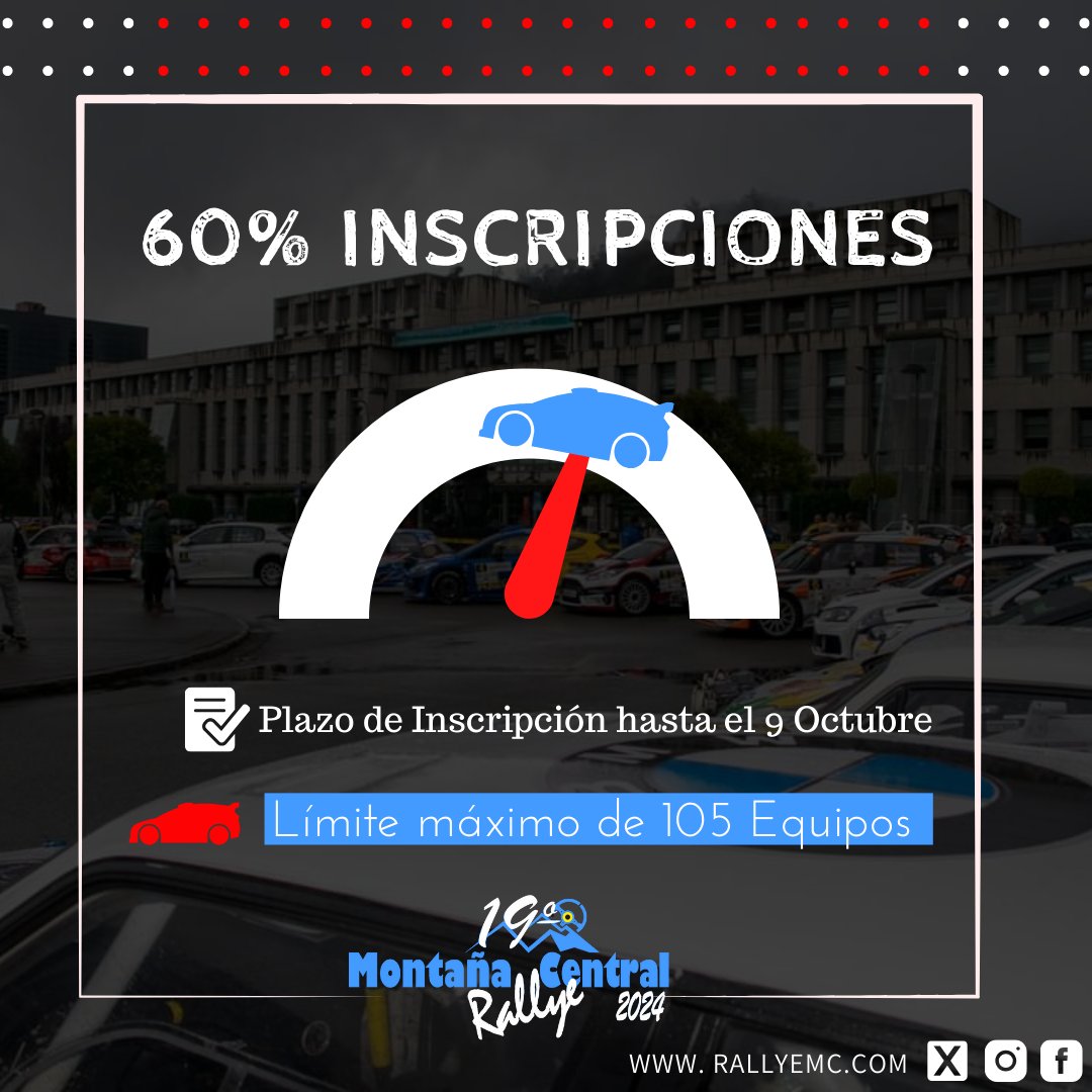 TuronArrass's tweet photo. 𝗜𝗻𝘀𝗰𝗿𝗶𝗽𝗰𝗶𝗼𝗻𝗲𝘀 𝗮𝗹 𝟲𝟬%

Desde las 12h, habiendo transcurrido tan solo 3 horas desde la apertura del Plazo de Inscripción para participar en el 𝟭𝟵° 𝗥𝗮𝗹𝗹𝘆𝗲 𝗠𝗼𝗻𝘁𝗮ñ𝗮 𝗖𝗲𝗻𝘁𝗿𝗮𝗹, ya hemos alcanzado el 𝟲𝟬% del cupo máximo de 𝗜𝗻𝘀𝗰𝗿𝗶𝘁𝗼𝘀. https://t.co/mw4rXA0Rb2