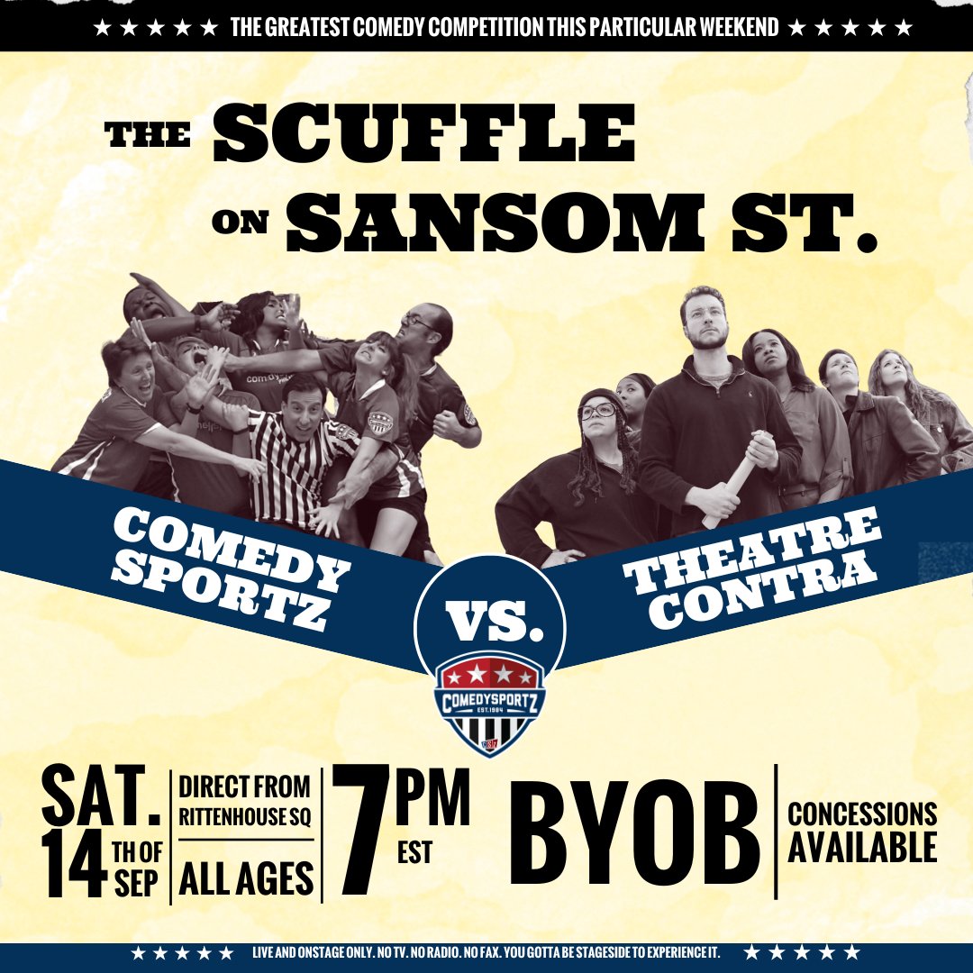 cszphilly's tweet image. 💫 Comedy Shows This Weekend: 9/13 and 9/14 - mailchi.mp/comedysportzph…