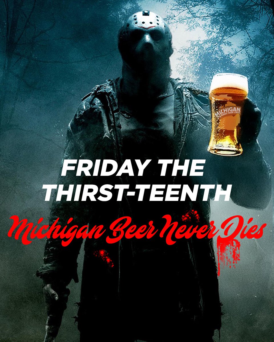 Even Jason knows there’s no better way to unwind on Friday the 13th than with a Michigan craft beer! 🍺🔪 Celebrate the spooky season with your favorite local brew – it’s a killer combo! 🖤 #FridayThe13th #MichiganBeer #CheersToFear #CraftBeer #DrinkLocal