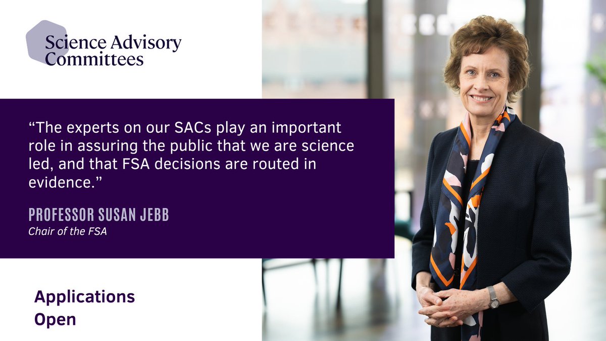 FSAinNI's tweet image. We are currently recruiting for a variety of roles in our independent Science Council and Science Advisory Committees. To apply, check out our webpage: sac.food.gov.uk/Introduction%2… #FSAScience