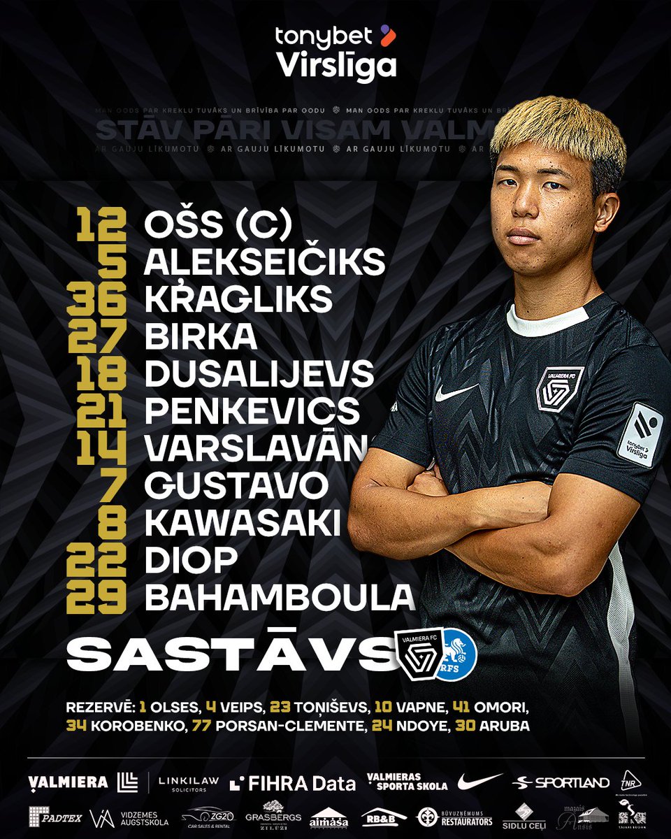 valmierafc's tweet photo. Mūsu šodienas sastāvs spēlē pret FC RFS 📜
📺 skaties TV4 | Visā pasaulē https://t.co/ceO3JQoNyG
#VALRFS #TonybetVirsliga #Virsliga #ValmieraFC #StāvPāriVisamValmiera ⚫🟢 https://t.co/8XsDDBpv3D