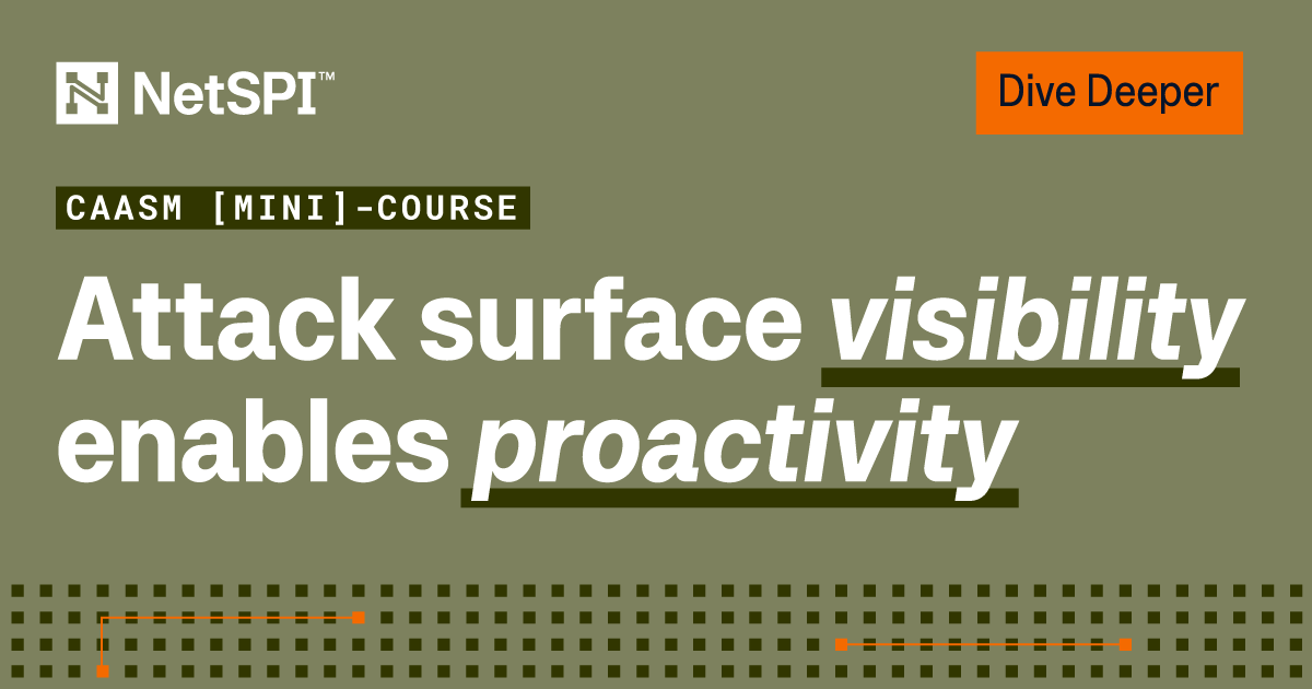 NetSPI's tweet image. 🟠 #CAASM [mini]-course 🟠 Why is asset visibility so important? 🤔

Better #attacksurface visibility can lead to proactively identifying gaps in your current #securitycontrols and prioritizing potential #exposures critical to your business. 

Dive deeper: ow.ly/l9x250SU2gb