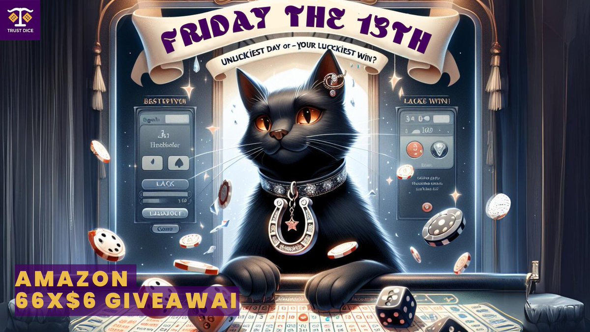 TrustDice's tweet image. 👻 TrustDice’s $6X66 Amazon Gift Card GiveawAI is here!
Win your share of sixty-six FREE $6 eGift cards.
Like, repost, and follow @Trust_Dice to enter the spooky fun and see if fortune favors the bold! 🎲🎁 
Winners will be announced on Monday, 16th of September!
T&amp;amp;Cs in the…