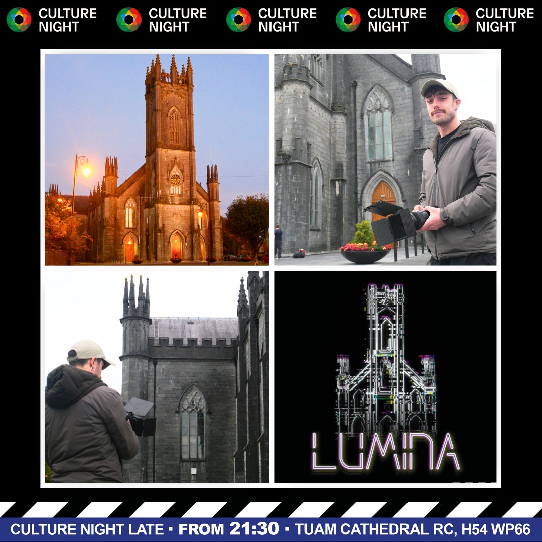 ✨ Just 1 Week to Go! ✨

<a href="/CultureNight/">Culture Night</a> is nearly here! In Tuam, we’re turning up the magic with Lumina, our spectacular #CultureNight Late Event! Featured here is a little behind-the-scenes action of artist Scott Robinson mapping the cathedral for the projections.
