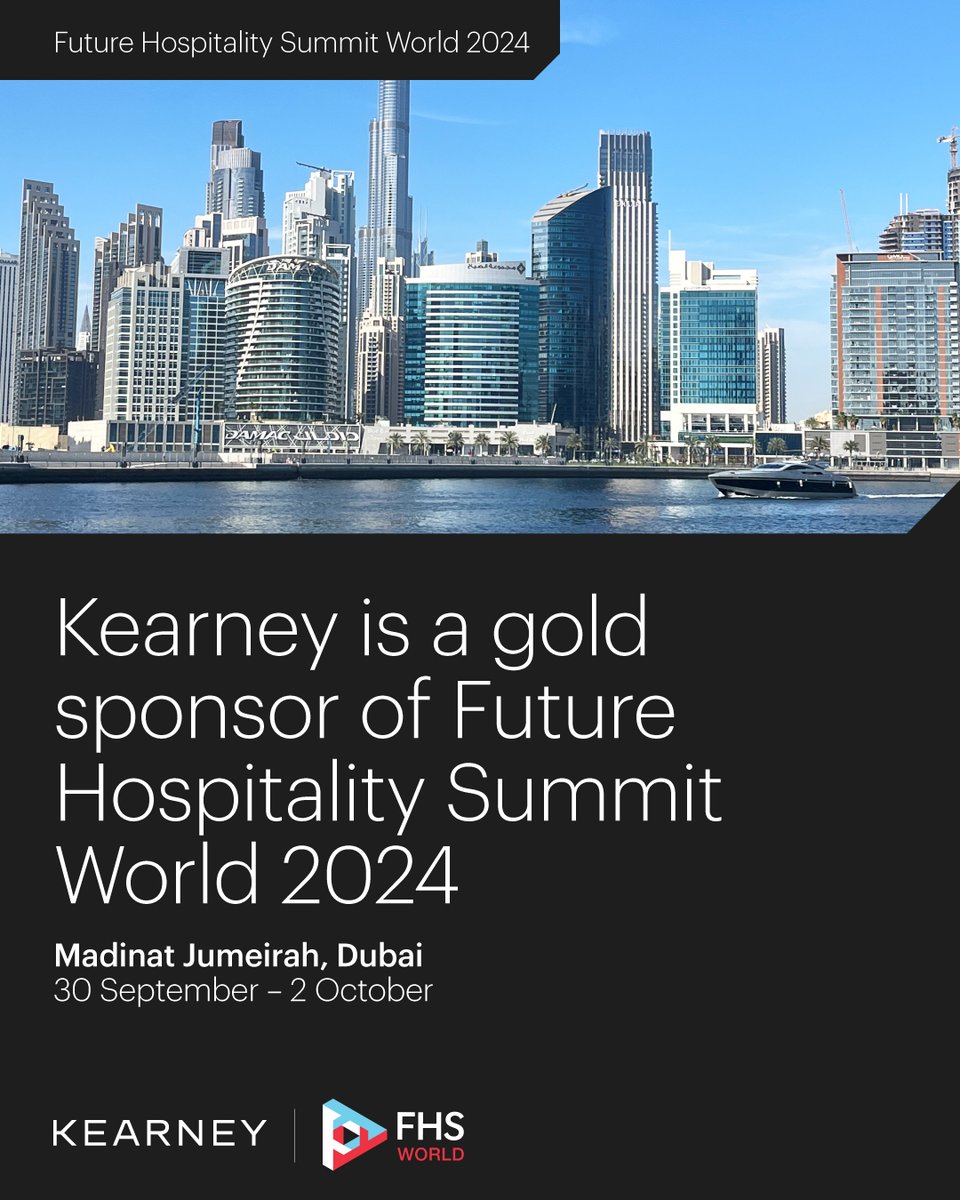 The <a href="/FuturHospSummit/">Future Hospitality Summit</a> World 2024 is approaching, and <a href="/kearney/">Kearney</a> is proud to be a gold sponsor of the #hospitality industry’s platform to invest in its future! 

#FutureHospitalitySummit #FHSWorld2024 #FHSWorld