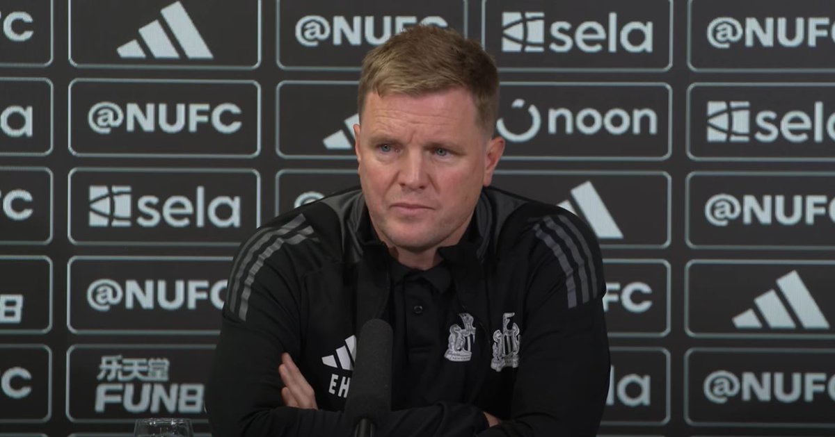 wowseruk's tweet photo. .@NUFC please make the press conference background at least the same resolution as Eddie Howe! 
#Cheers 😀 https://t.co/jkXVpcutuS
