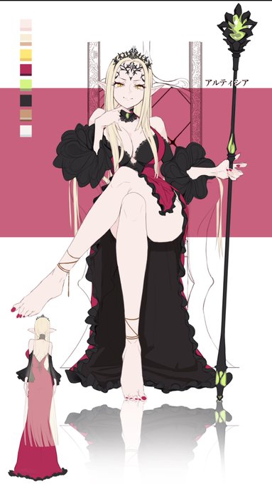 コミックス2巻発売の記念にアルティシアの初期のデザインラフを上げときます📝
 #ハーレム王の異世界プレス漫遊記 