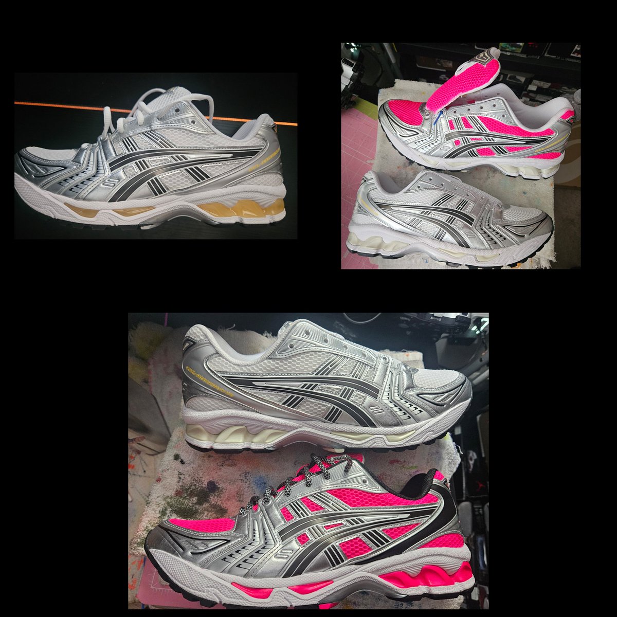FUNKY1byNature's tweet image. Yea I know this already a colorway but I wasnt paying $600 for em so I made my own 😎 #TrustTheProcess .... IG: Funky_Cuztomz .. Asics Gel Kayano 14 Hyper Pink Up next.... Asics Gel Kayano 14 😎  #MakeItFunky #FunkyFridays  #FunkyCustomz #AsicsGelKayano14